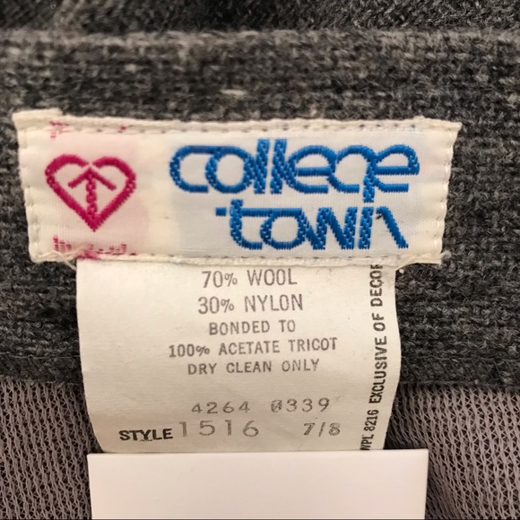 College Town Charcoal Wool Blend Skirt - Picture 12 of 14